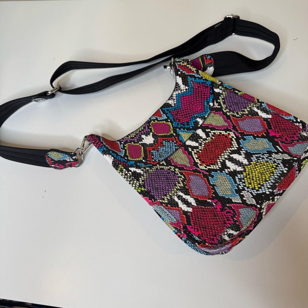 Ahdorned Mini Vegan Leather Messenger Crossbody Bag Multi Reptile Pattern - Picture 2 of 11